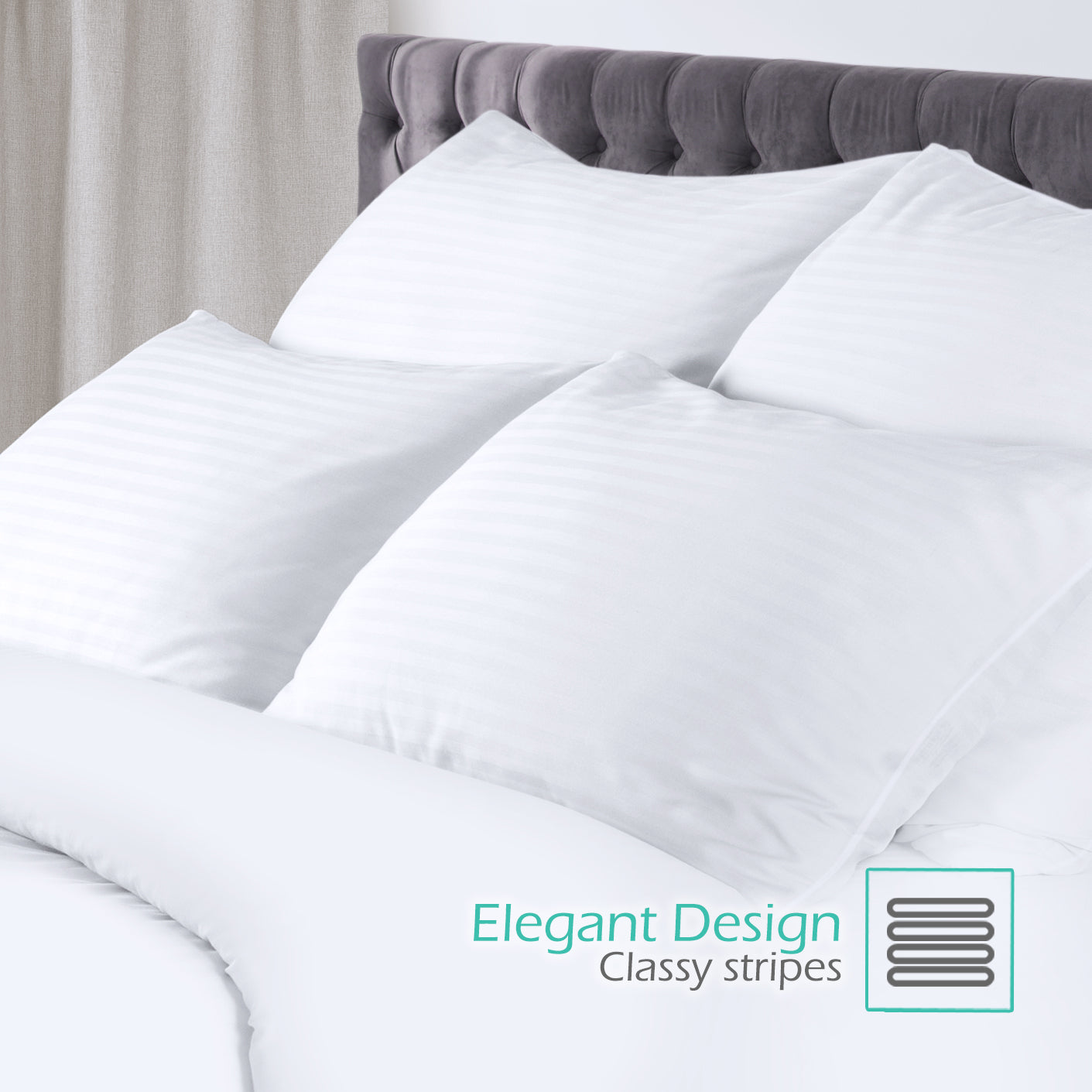 nestl Bed Pillows for Sleeping | Down Alternative Sleep Pillows | 100% Cotton Pillow Covers with Poly Fiber Filling | Soft Pillow for Sleeping