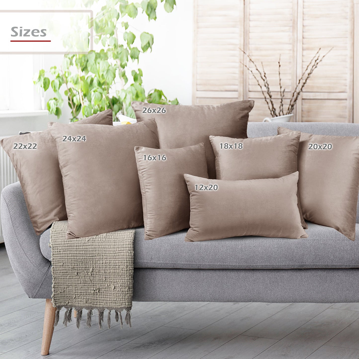 2 Pack 12 x 20 nestl Throw Pillow Covers, Cozy Velvet Decorative Outdoor Pillow