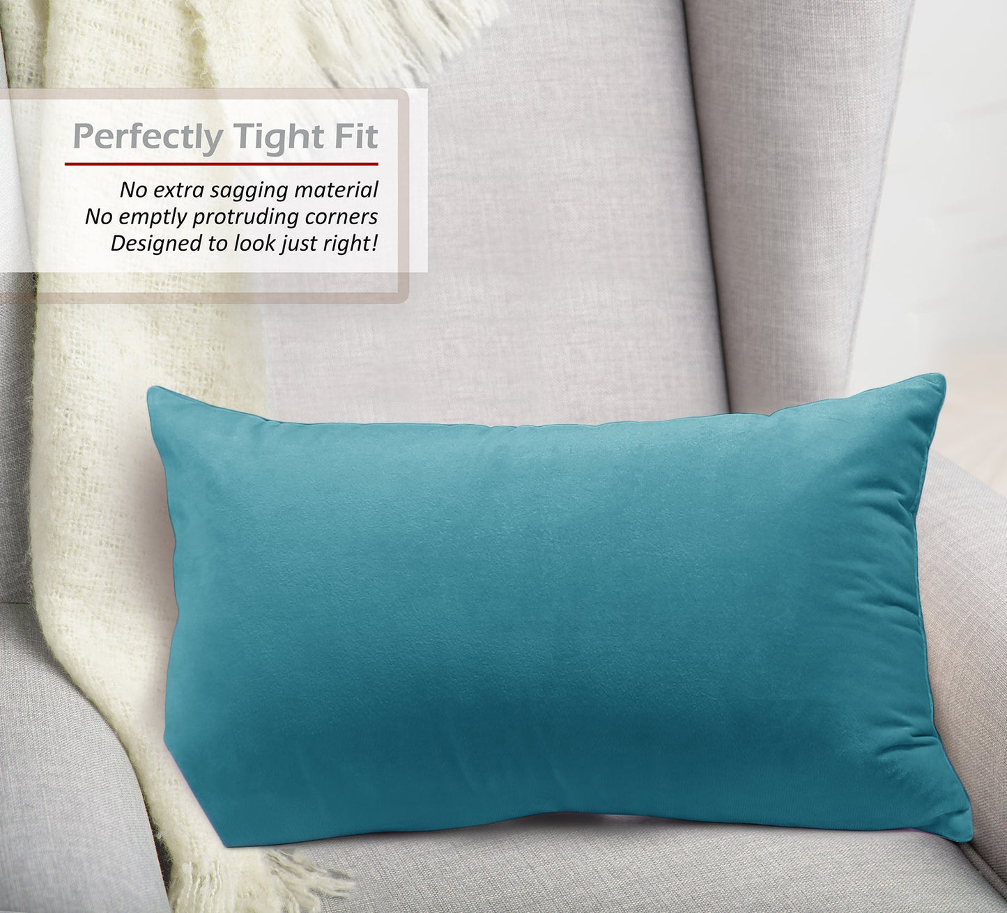 2 Pack 12 x 20 nestl Throw Pillow Covers, Cozy Velvet Decorative Outdoor Pillow