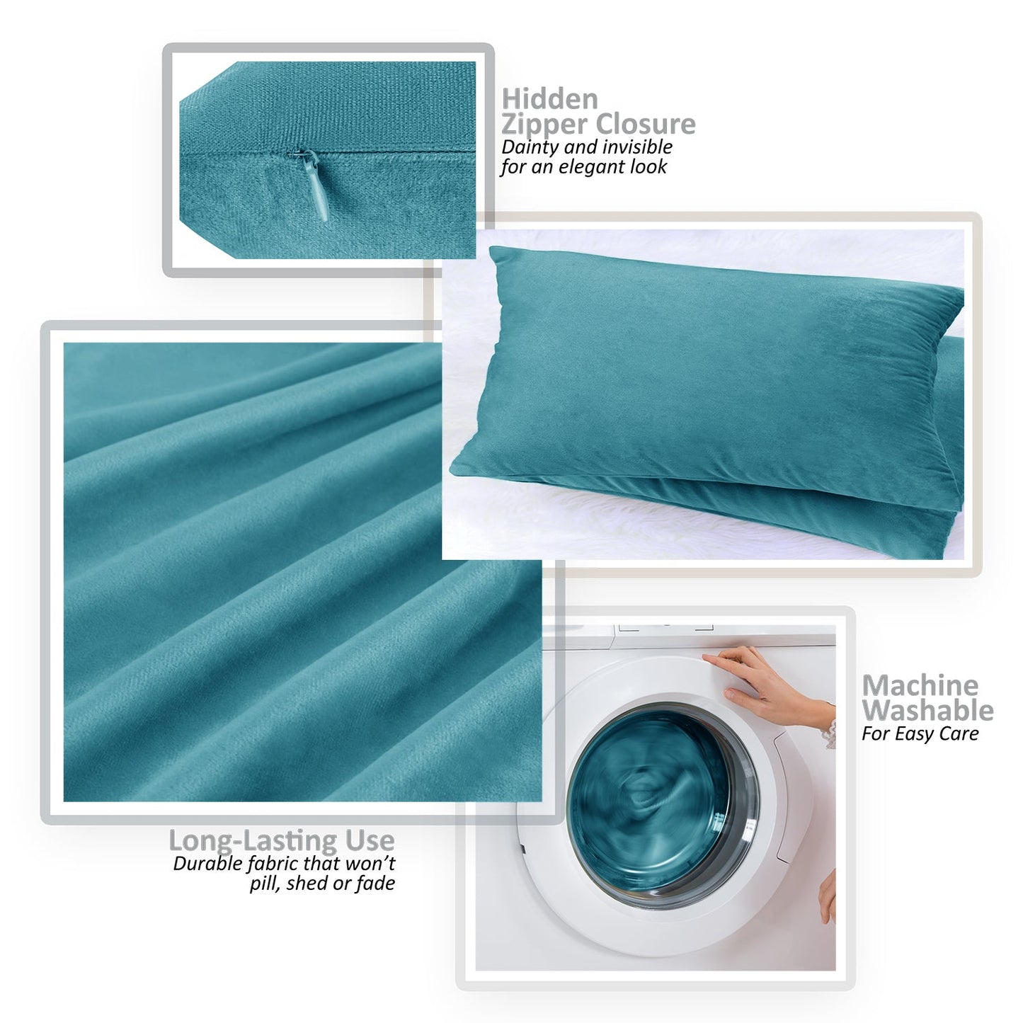 2 Pack 12 x 20 nestl Throw Pillow Covers, Cozy Velvet Decorative Outdoor Pillow