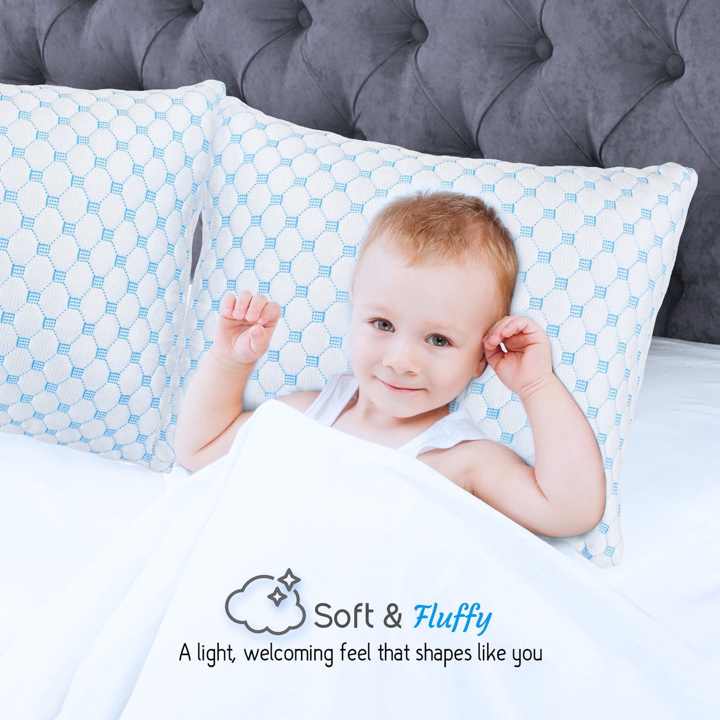 nestl Ice Pillow Heat and Moisture Reducing Ice Silk and Gel Infused Memory Foam Pillow. Adjustable, Washable, Breathable