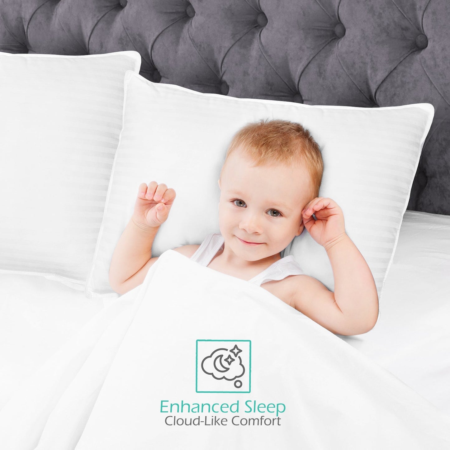 nestl Bed Pillows for Sleeping | Down Alternative Sleep Pillows | 100% Cotton Pillow Covers with Poly Fiber Filling | Soft Pillow for Sleeping