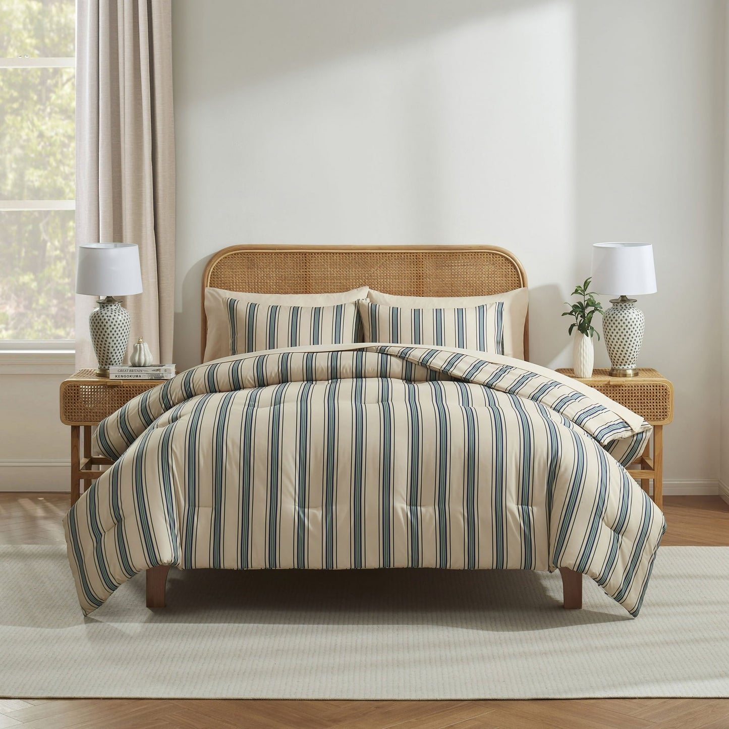 Virtu Striped Bedding Comforter Set