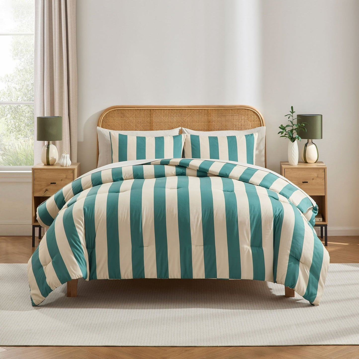 Virtu Striped Bedding Comforter Set