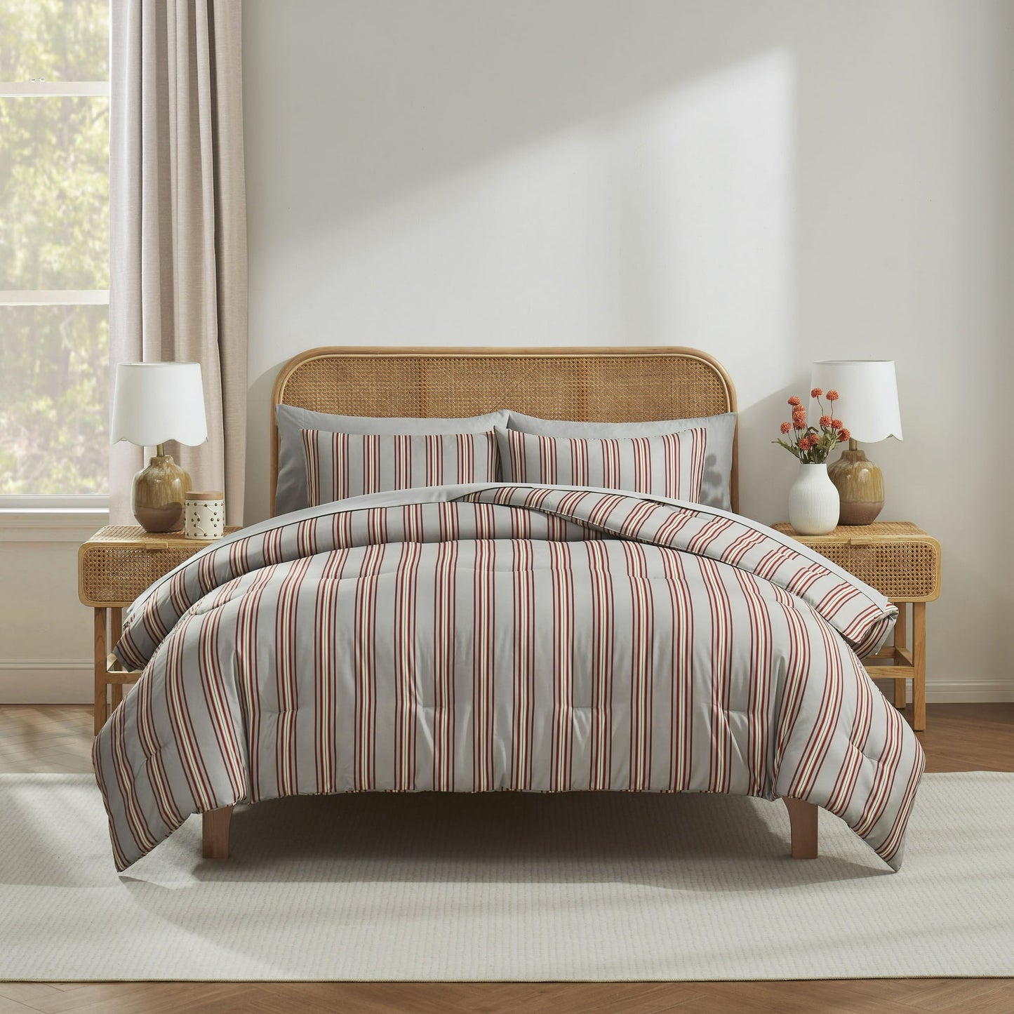 Virtu Striped Bedding Comforter Set