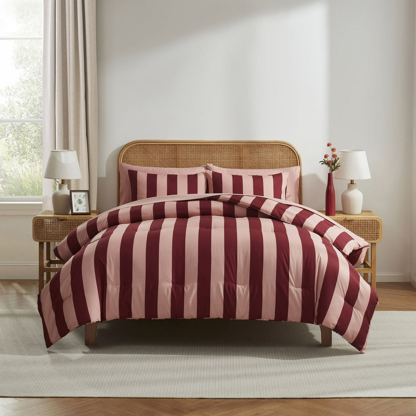 Virtu Striped Bedding Comforter Set