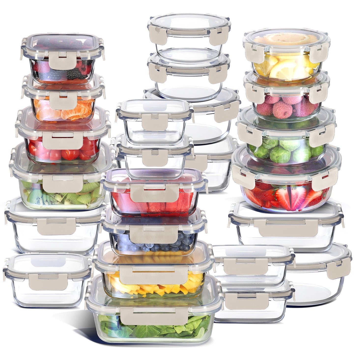 Virtu Oven Safe Glass Meal Prep Containers