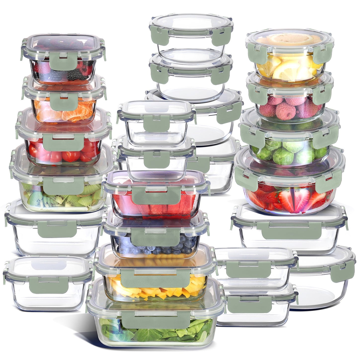 Virtu Oven Safe Glass Meal Prep Containers