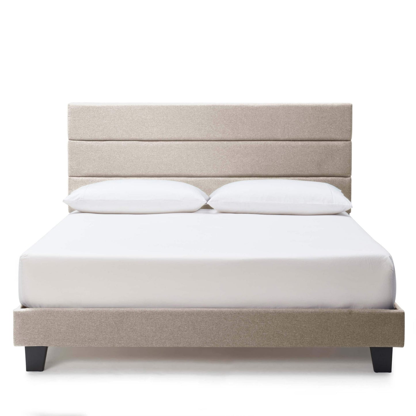 Lammaloe Platform Bed Frame with Horizontal Channel Upholstered Headboard