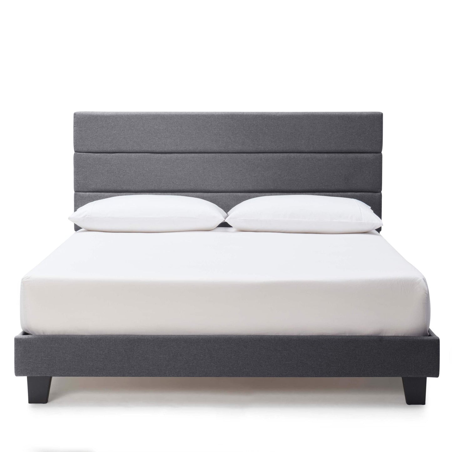 Lammaloe Platform Bed Frame with Horizontal Channel Upholstered Headboard