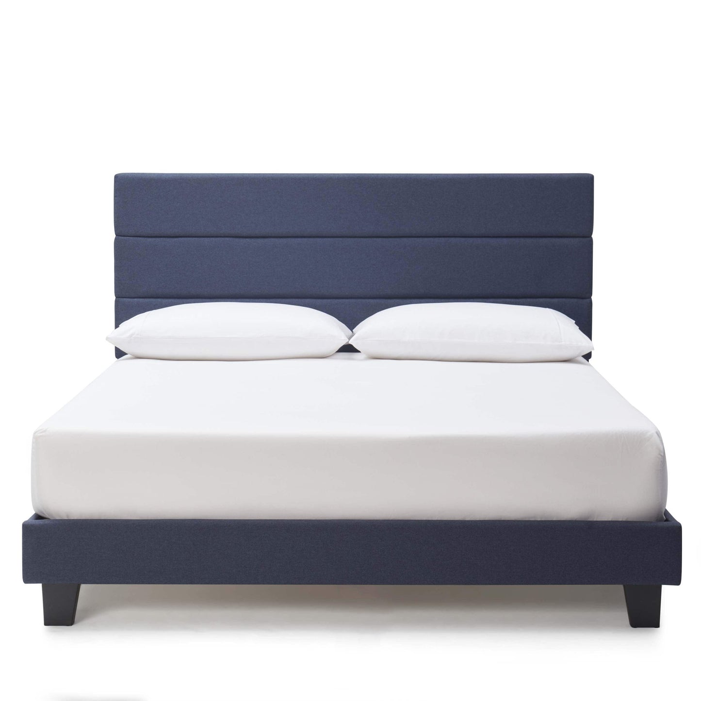 Lammaloe Platform Bed Frame with Horizontal Channel Upholstered Headboard