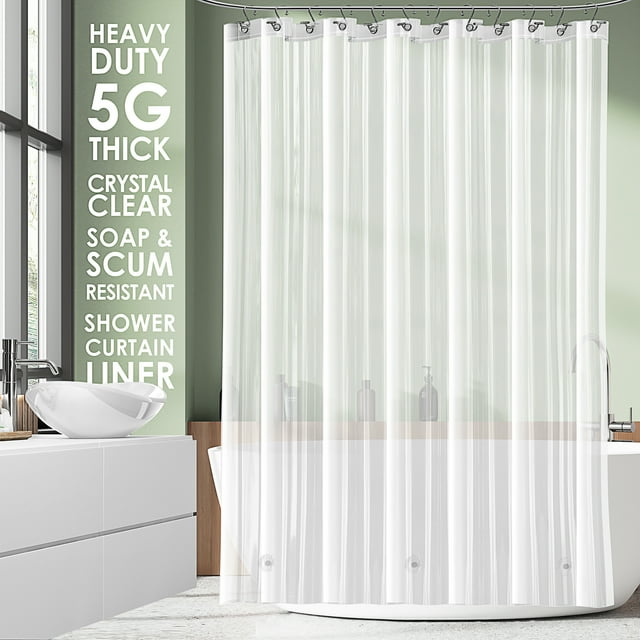 LammaLoe Shower Curtain Liner, Frosted Premium Thick PEVA Shower Liner, Rustproof Grommets, Mildew Resistant, 70" x 72"