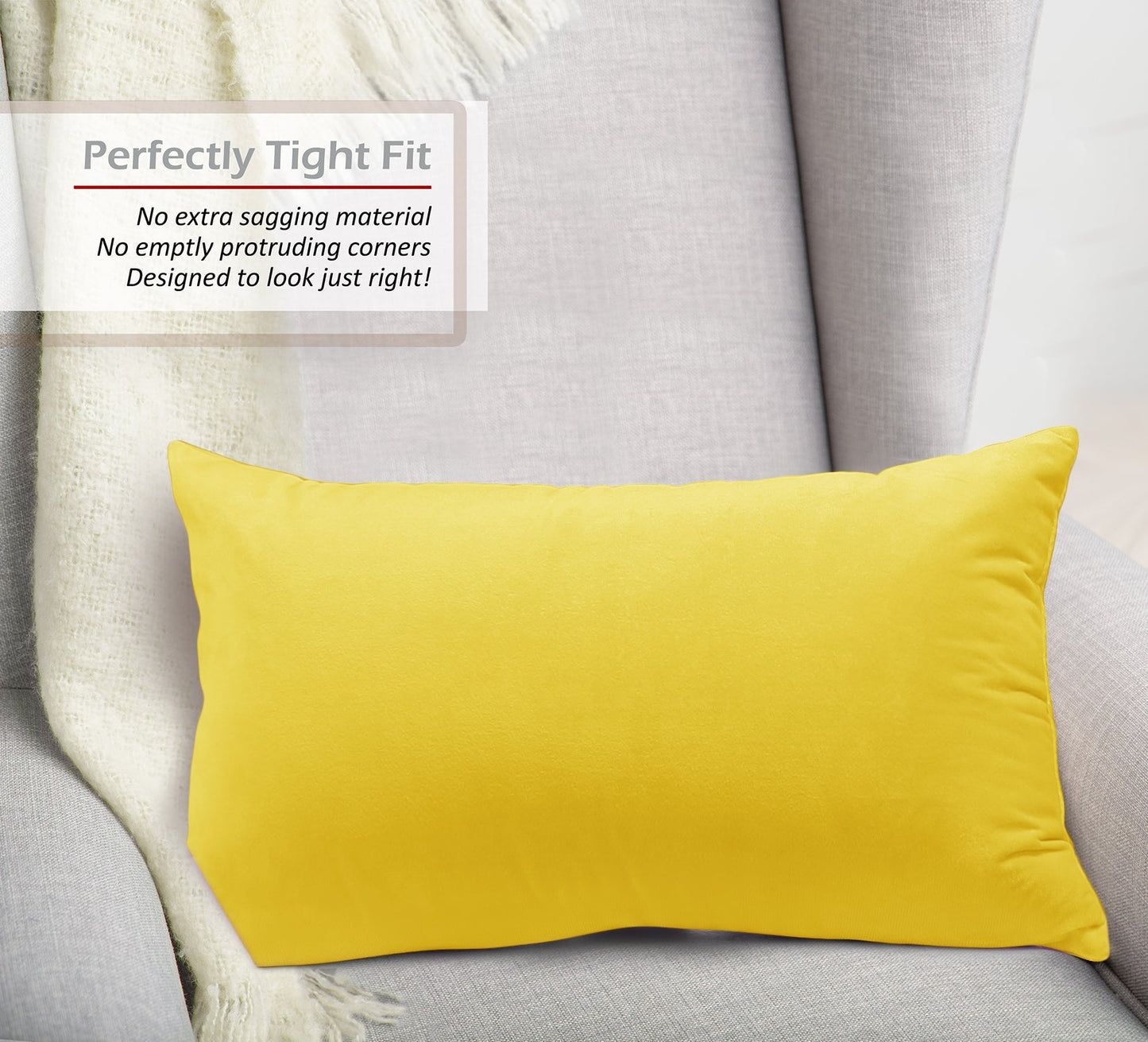 2 Pack 12 x 20 nestl Throw Pillow Covers, Cozy Velvet Decorative Outdoor Pillow