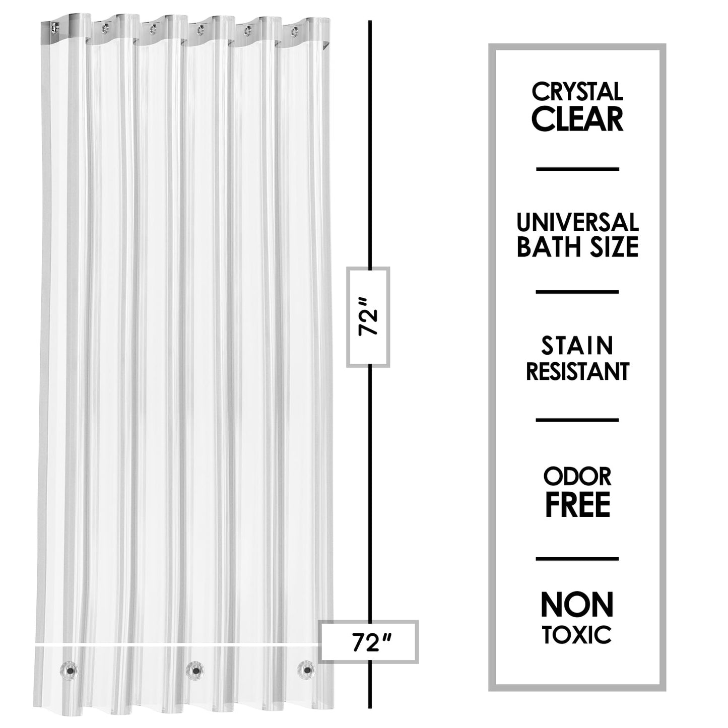 LammaLoe Shower Curtain Liner, Frosted Premium Thick PEVA Shower Liner, Rustproof Grommets, Mildew Resistant, 70" x 72"
