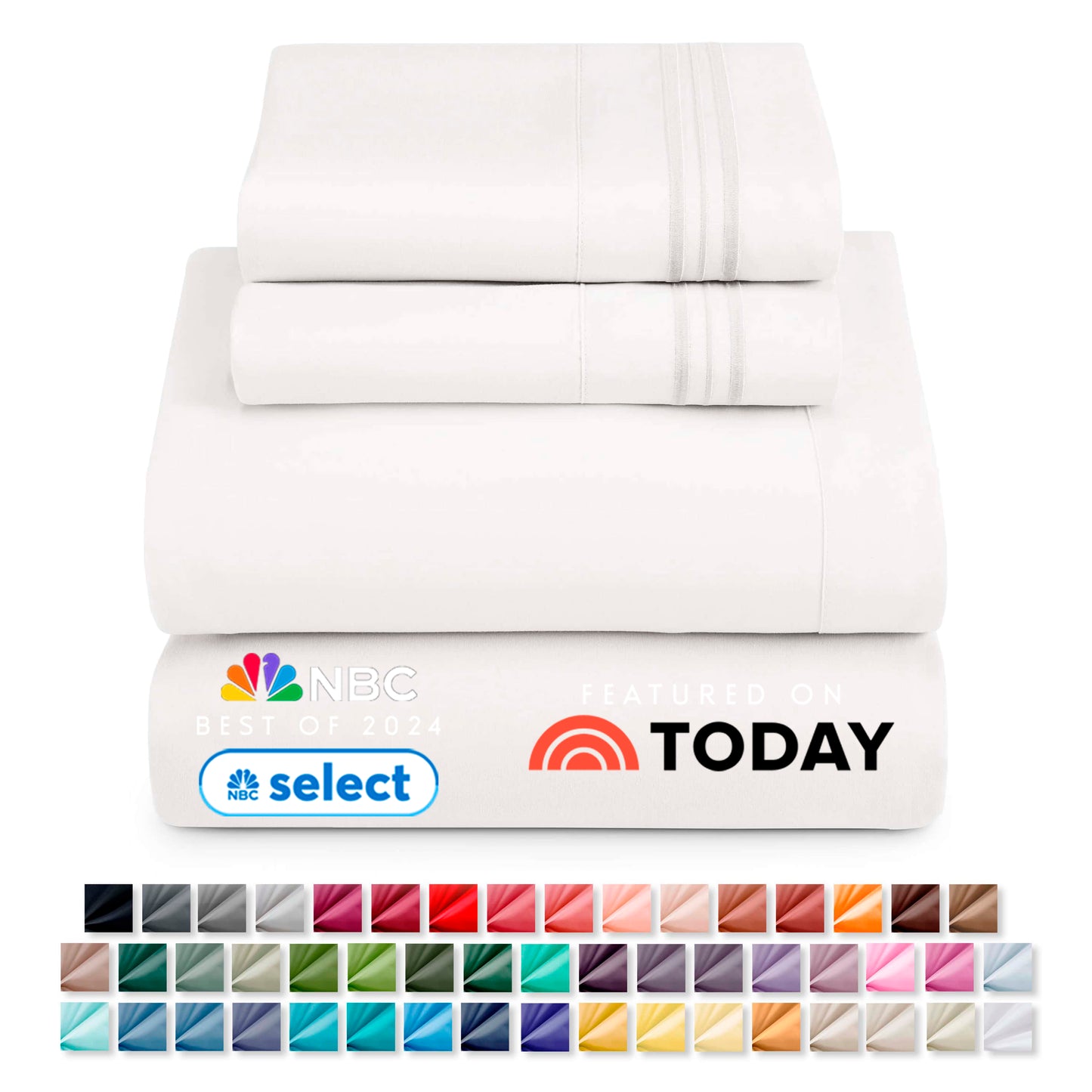 Nestl Bed Sheet Sets Short Queen, 1800 Series Deep Pocket 4 Piece Bedding Set, Luxury Soft Microfiber Sheet Sets