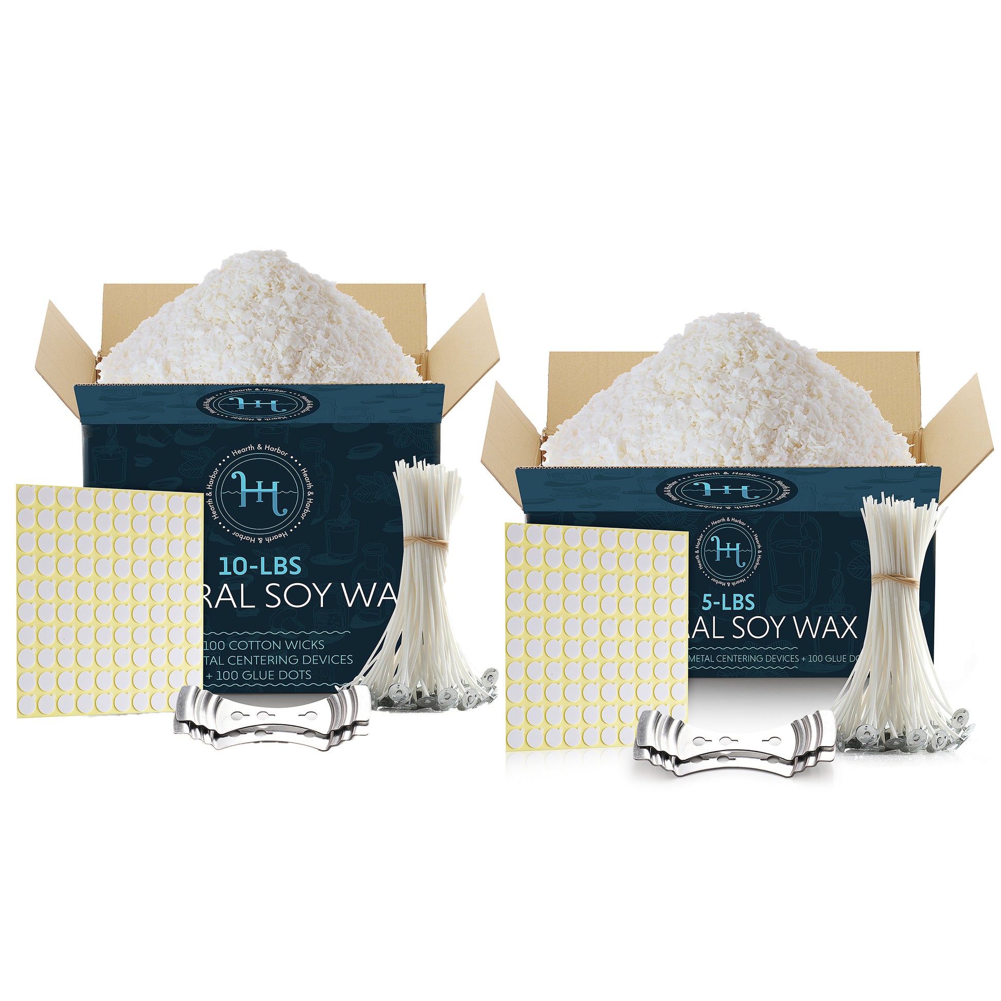 Hearth & Harbor DIY Candle Making Supplies, 10lb Soy Wax with Value Pack Accessories, White, Size: 11.00 inch x 8.30 inch x 8.00 inch