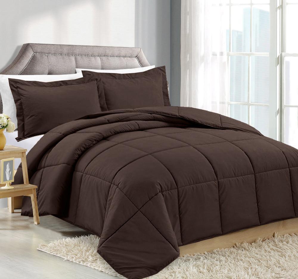 Clara Clark Alternative Goose Down Comforter Chocolate