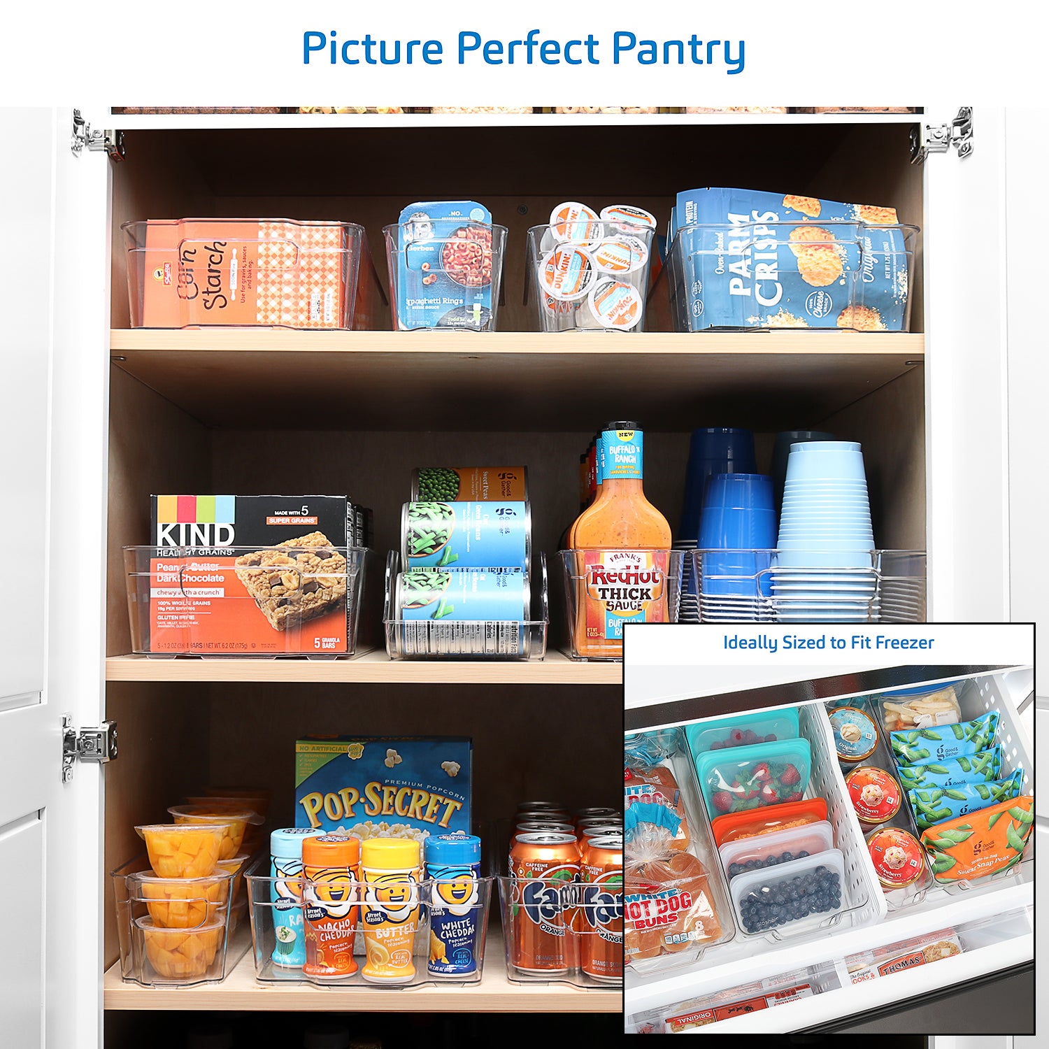 6 Pack Refrigerator Organizer Bins Set - Fridge & Pantry Clear Stackable  Storage