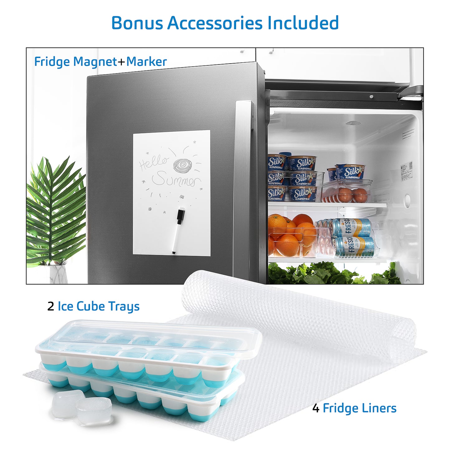 Storagebud Fridge Organizer - 14 Piece Refrigerator Organizer Bins - Stackable Freezer Organizer - Clear Refrigerator Organizer