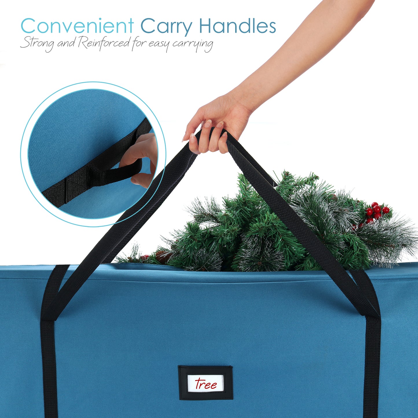 Hearth & Harbor Christmas tree storage bag with wheels and  Ribbon handles