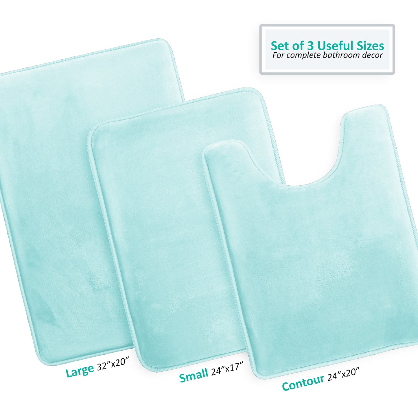 Clara Clark Memory Foam Bath Mat - 3 Pack