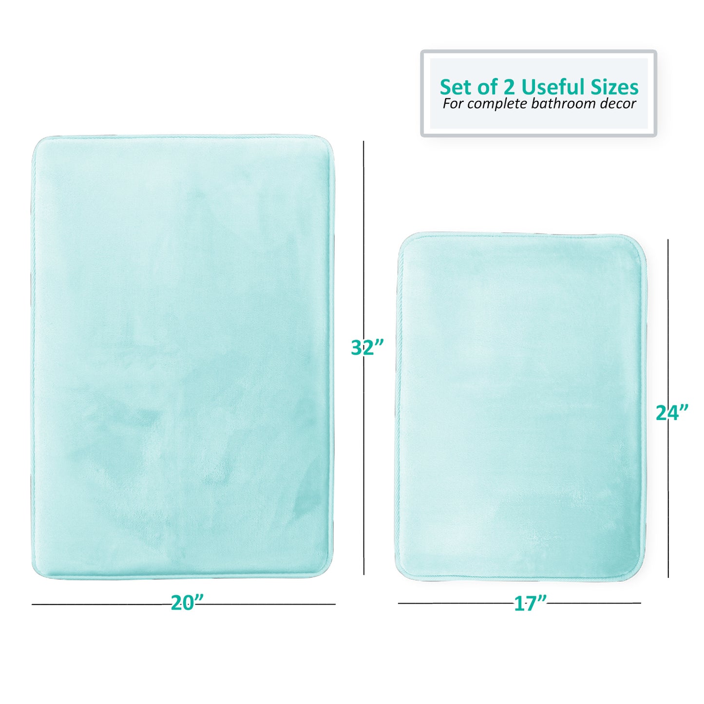 Clara Clark Memory Foam Bath Mat - 2 Pack