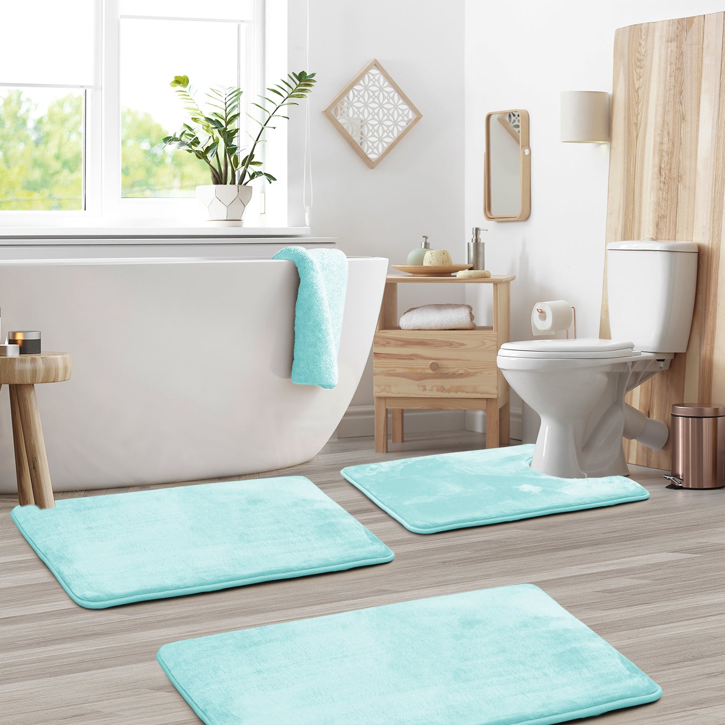 Clara Clark Memory Foam Bath Mat - 3 Pack