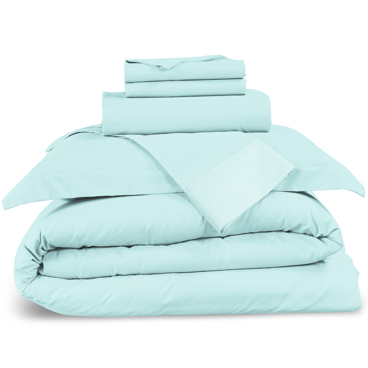 Nestl Bedding Duvet Cover 6-Piece Set - 1000 Thread Count Sheets - Tri Blend Cotton Duvet Cover with Zipper, Deep Pocket Fitted Sheet, 2 Cooling Pillow Cases, 2 Pillow Shams