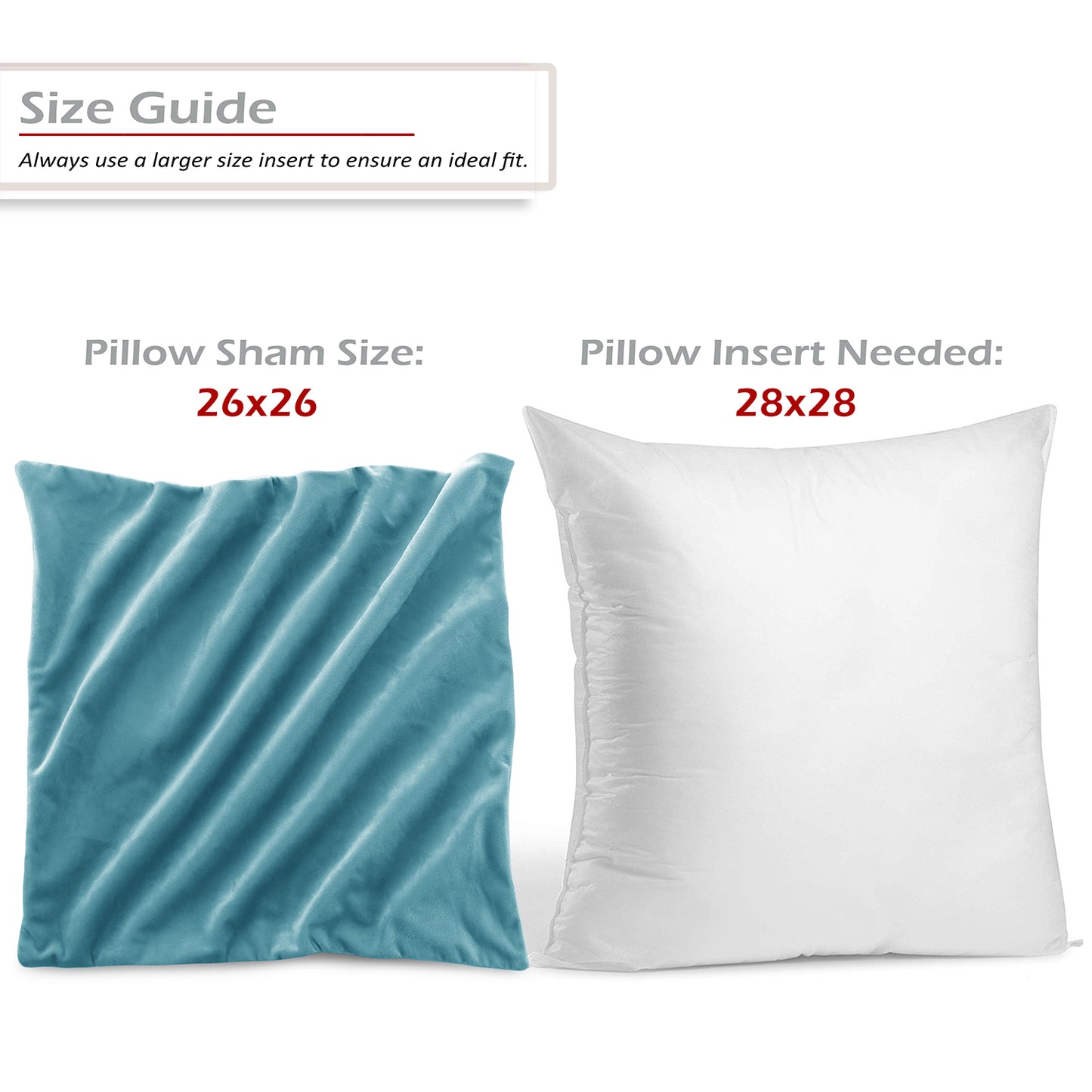 Nestl Bedding Throw Pillow Covers, Cozy Velvet Decorative Outdoor Pillow Covers 24x24 & 26x26 Inches, Soft Solid Cushion Covers for Sofa, Bed and Car, Set of 2
