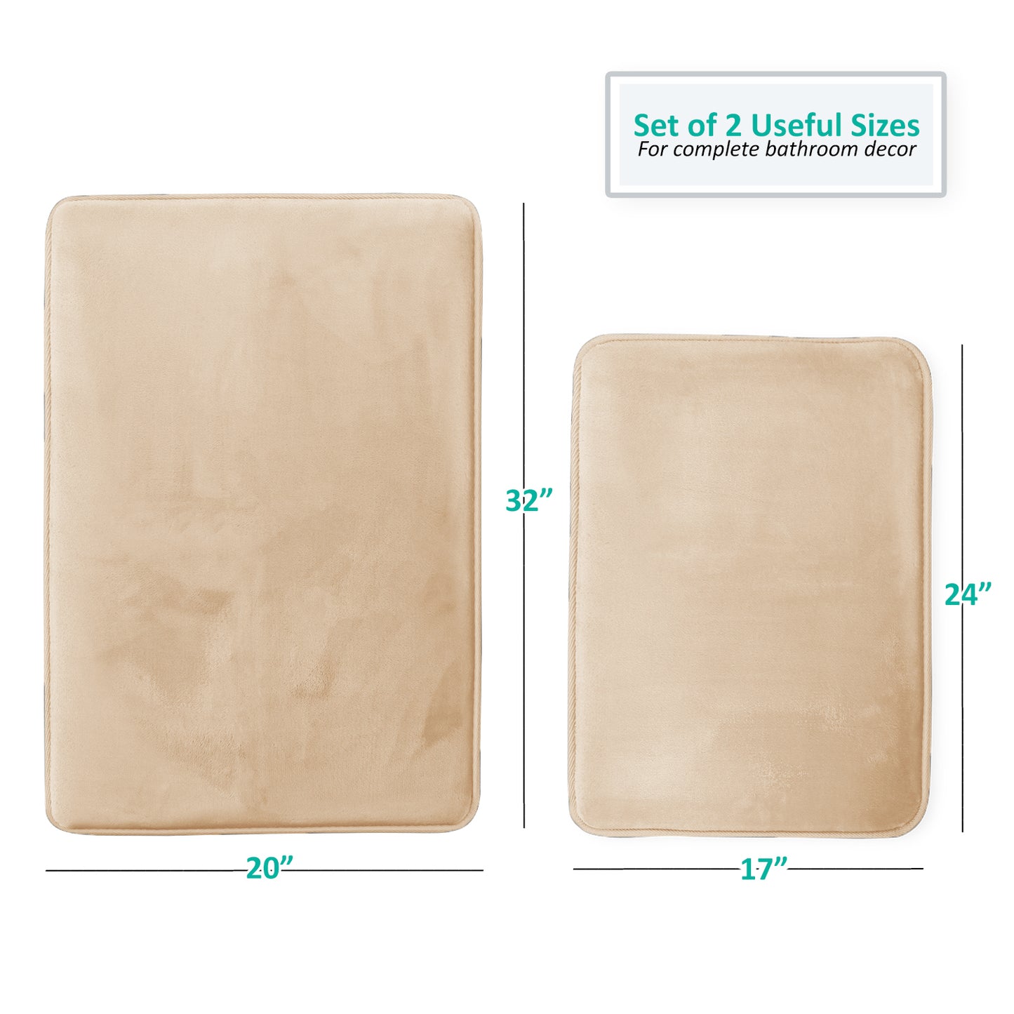 Clara Clark Memory Foam Bath Mat - 2 Pack