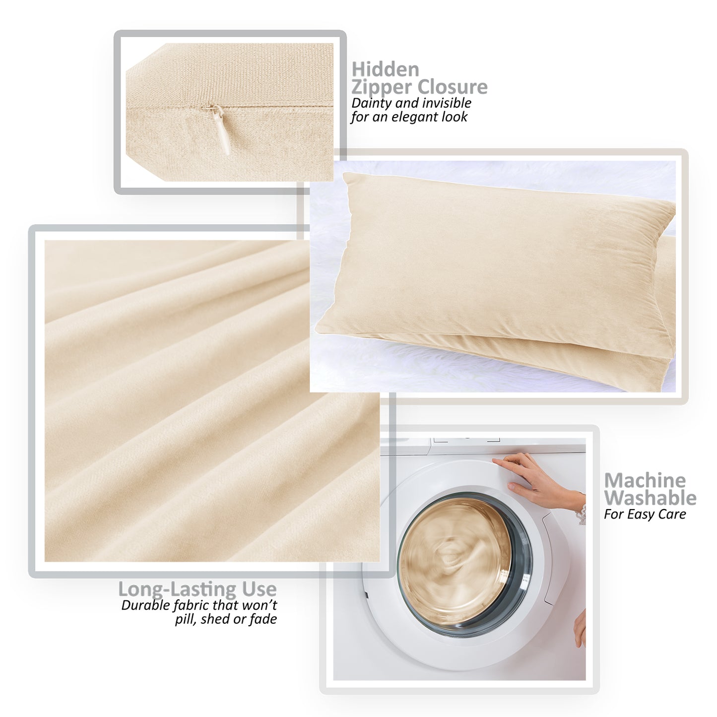 2 Pack 12 x 20 Nestl Bedding Throw Pillow Covers, Cozy Velvet Decorative Outdoor Pillow