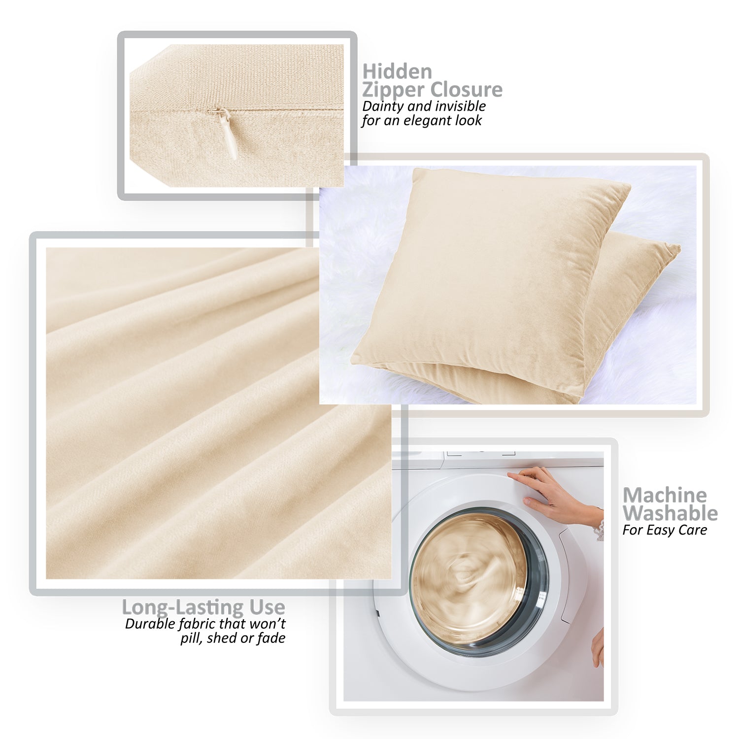 Soft Cream Pillow covers / Decorative pillow cover / Simple