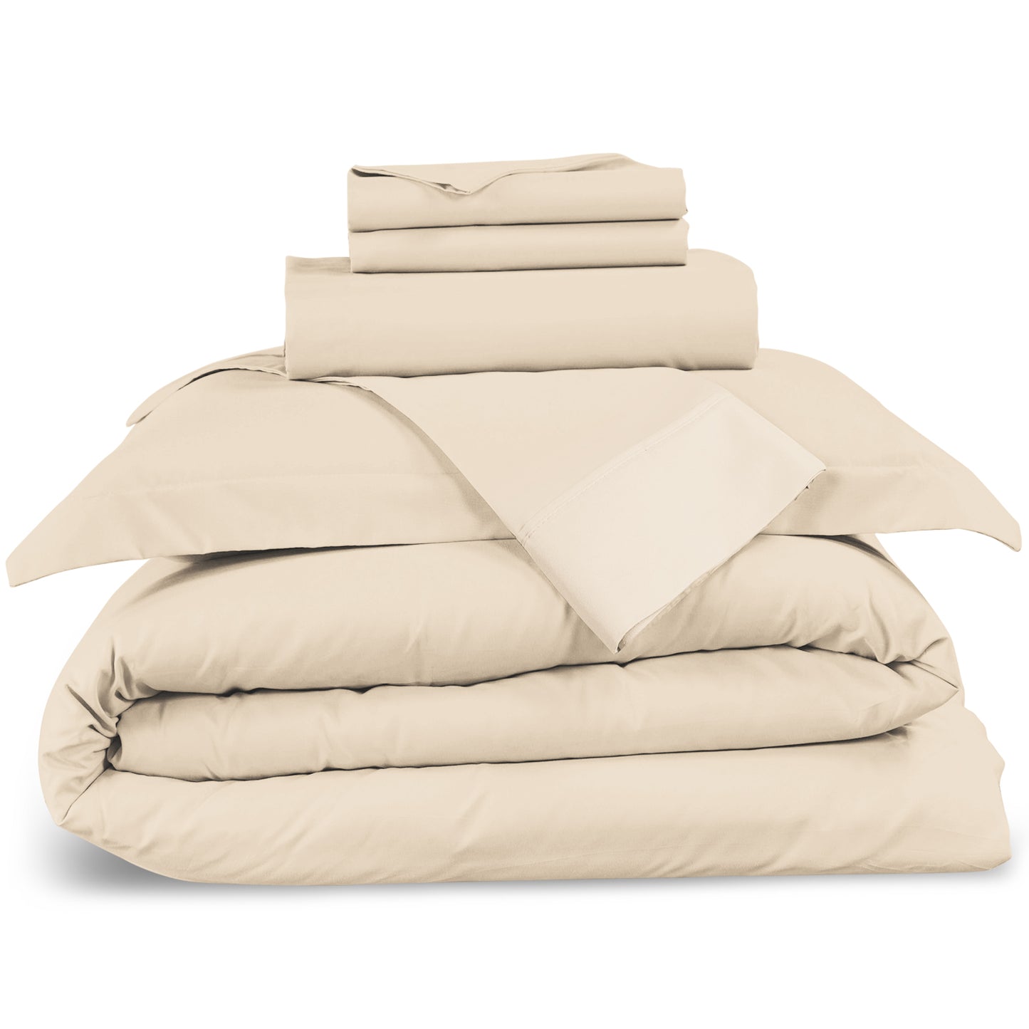 Nestl Bedding Duvet Cover 6-Piece Set - 1000 Thread Count Sheets - Tri Blend Cotton Duvet Cover with Zipper, Deep Pocket Fitted Sheet, 2 Cooling Pillow Cases, 2 Pillow Shams