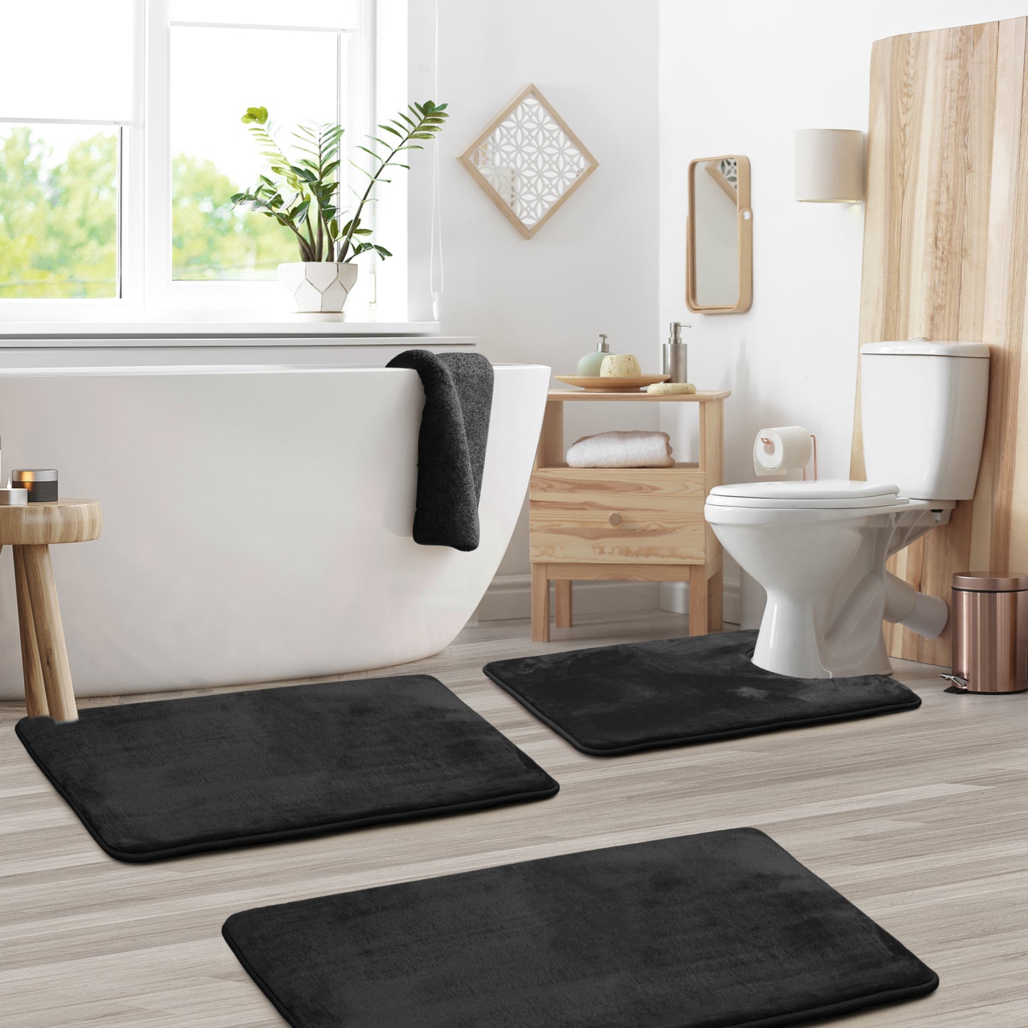 Clara Clark Memory Foam Bath Mat - 3 Pack