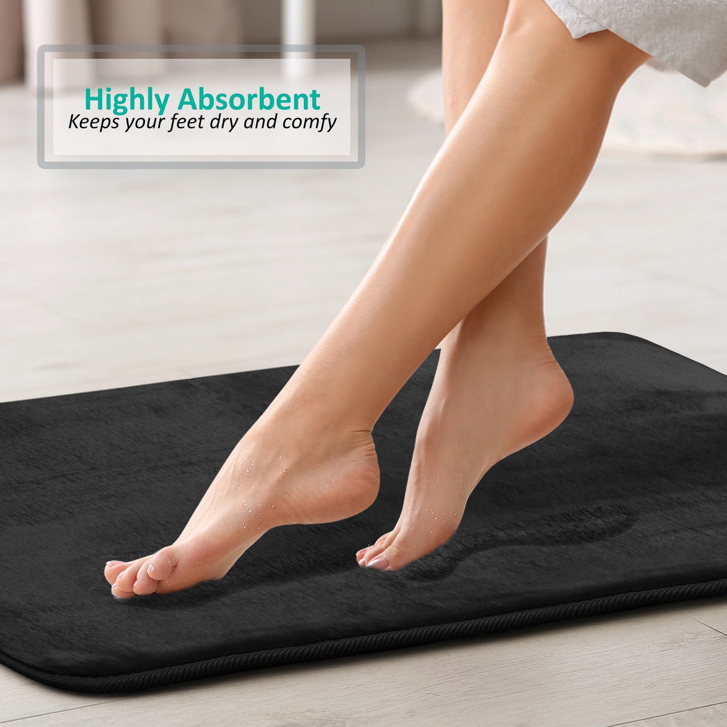 Clara Clark Memory Foam Bath Mat - 3 Pack