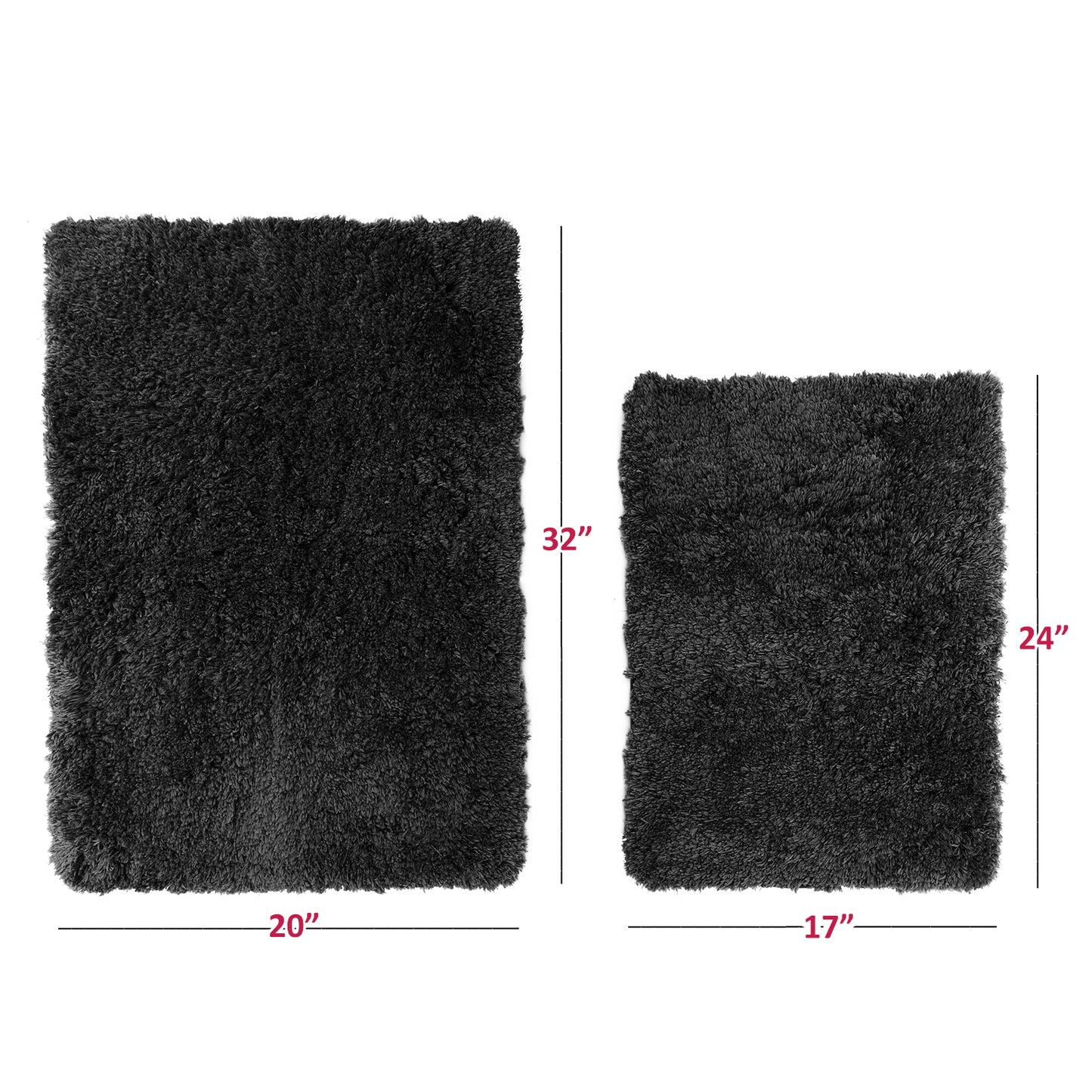 Clara Clark Non Slip Shaggy Bath Rugs - Small Medium, and Large Bath Rugs, Bath Mats In Various Colors and Sizes!