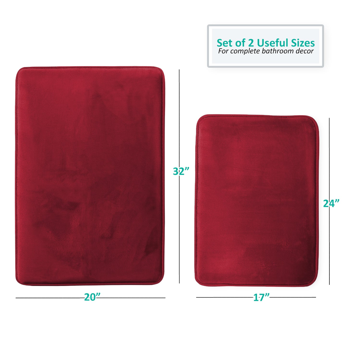 Clara Clark Memory Foam Bath Mat - 2 Pack