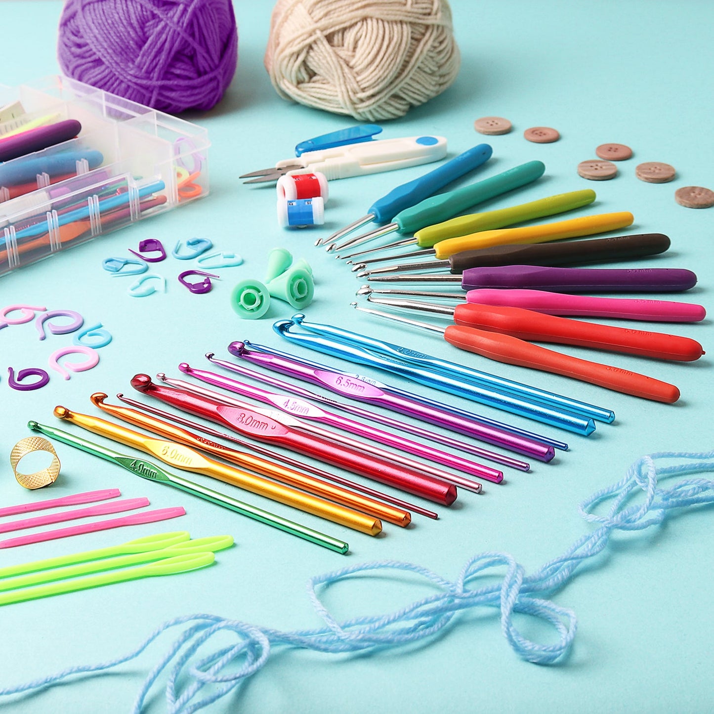 73 Piece Crochet Kit with Crochet Hooks Yarn Set