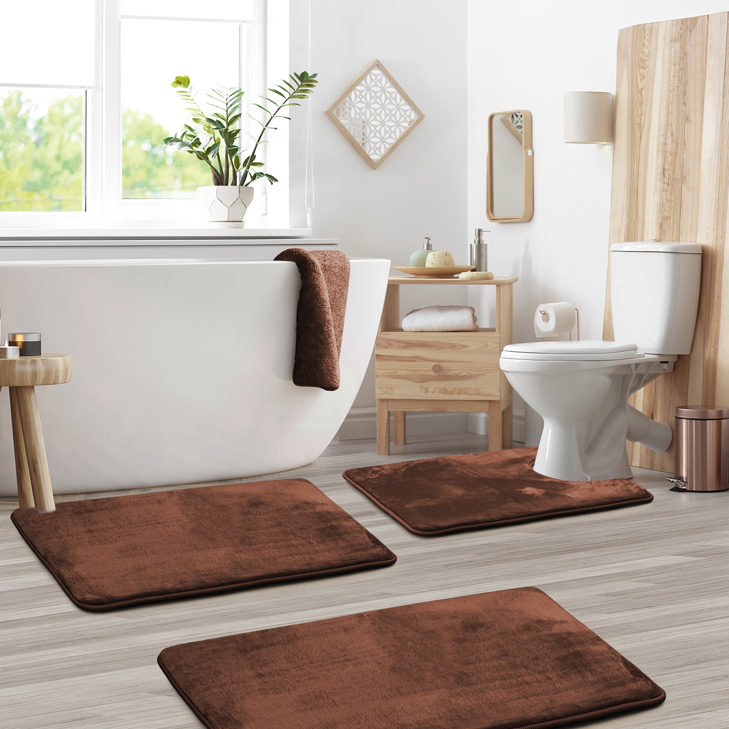 Splash Home Softee Bath Mat, Brown