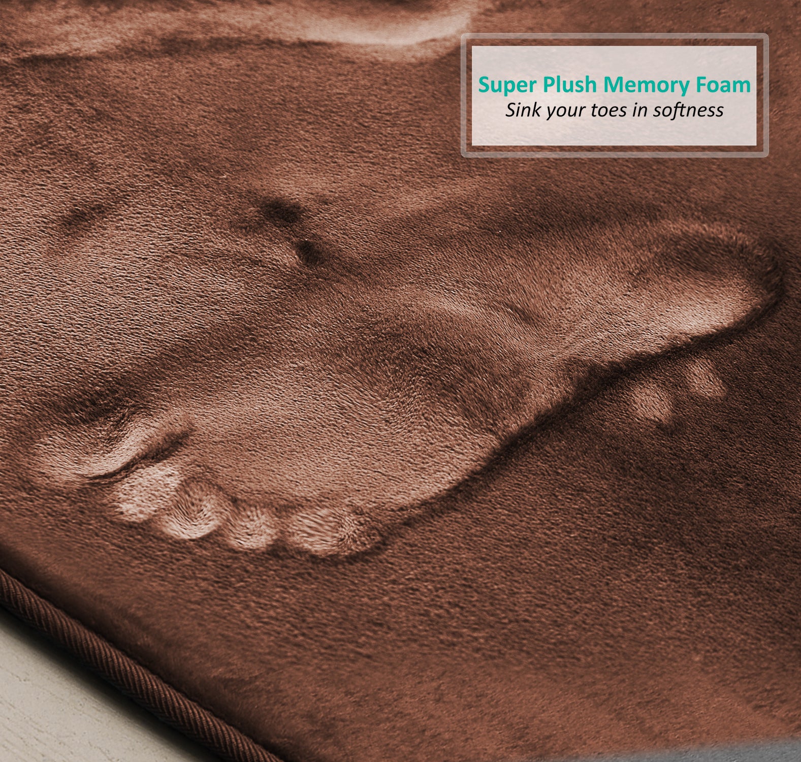 Clara Clark Bathroom Rugs, Velvet Memory Foam Bath Mat - Non-Slip Bath Rugs, Mac