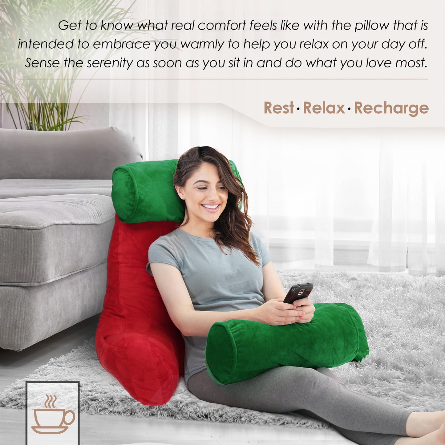 Backrest Pillow for Reading Bed Pillow for TV