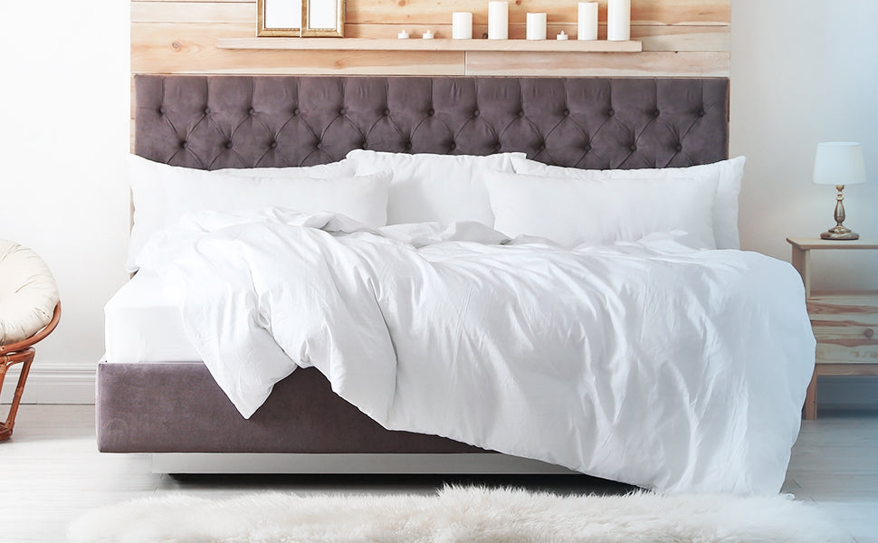 Nestl Bedding Down Alternative Comforter - Quilted Comforter - Queen Size Comforter - Hypoallergenic - All Season Quilted Duvet Insert, White
