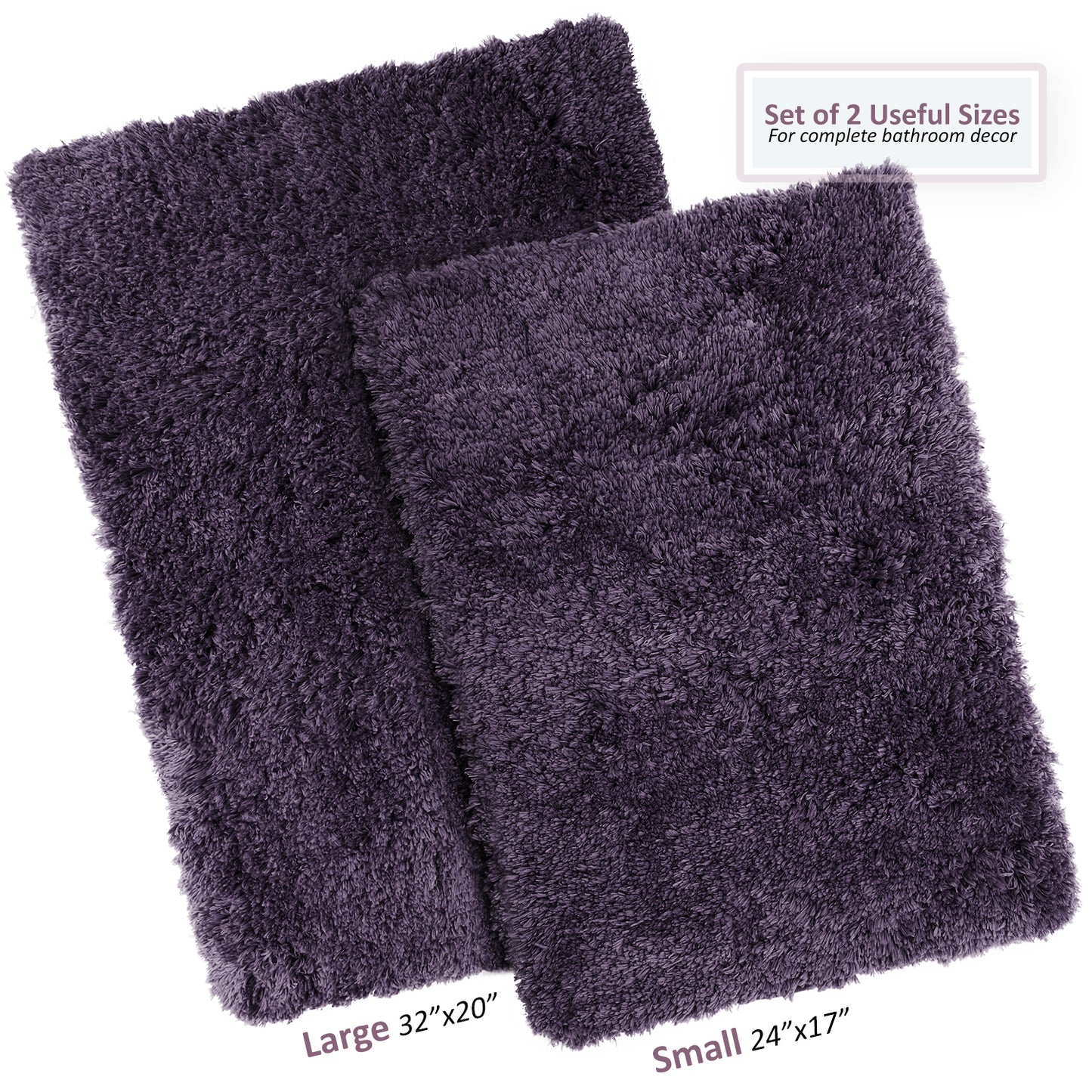 Clara Clark Non Slip Shaggy Bath Rugs - Small Medium, and Large Bath Rugs, Bath Mats In Various Colors and Sizes!