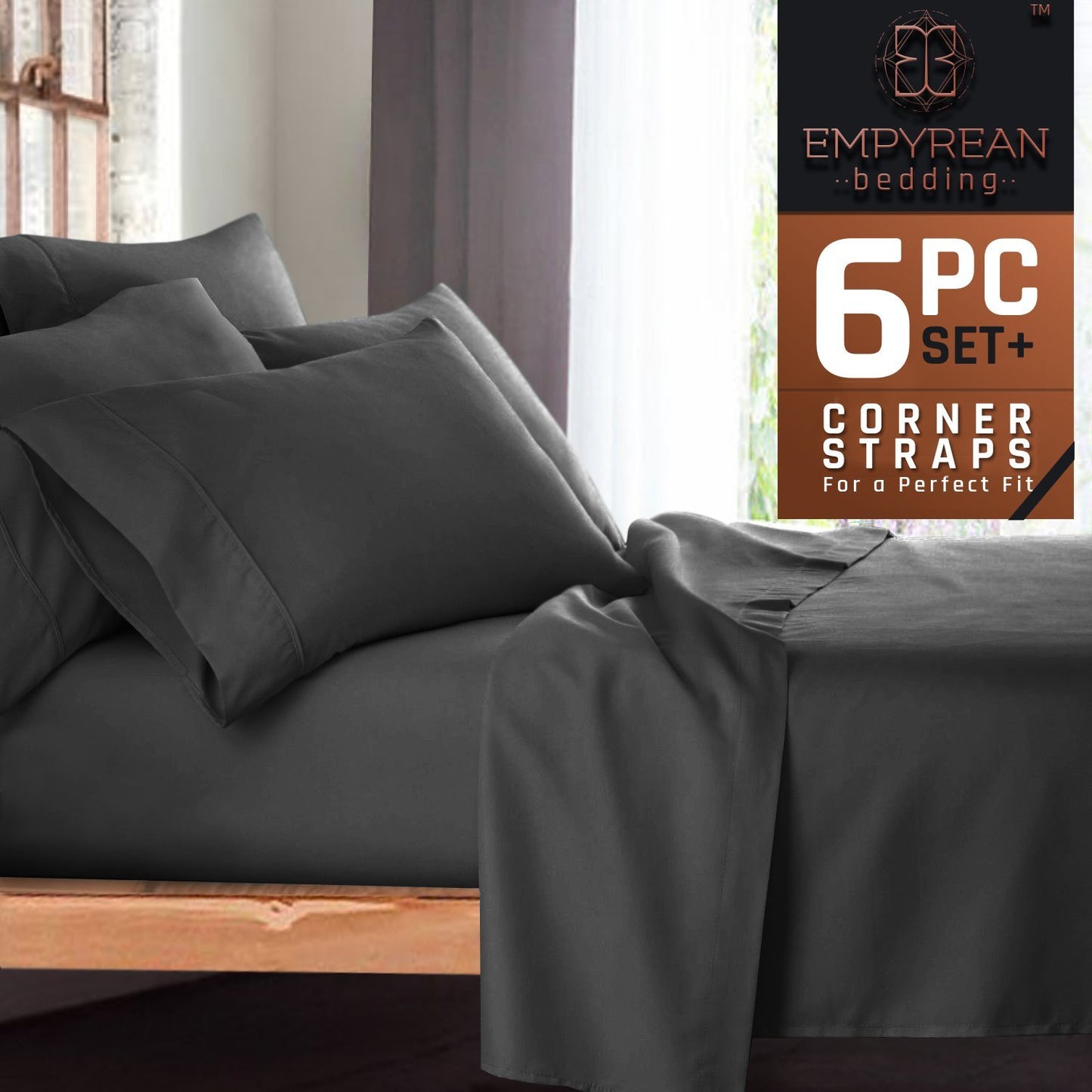 Empyrean Premium Deep Pocket 6-Piece Bed Sheet Set