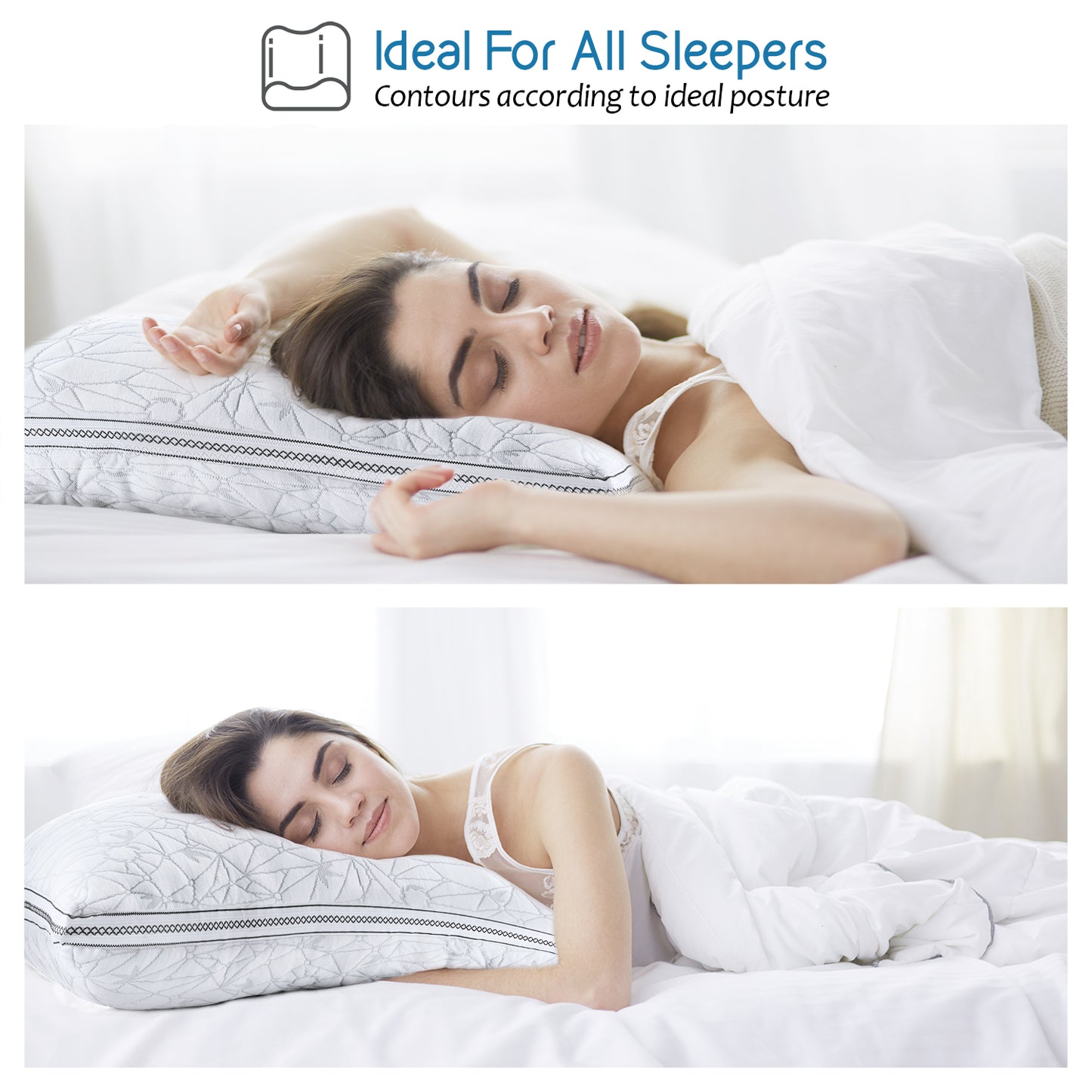 Nestl Cooling Pillow - Queen Size Set of 2 Cooling Memory Foam Pillows, Gel  Infu