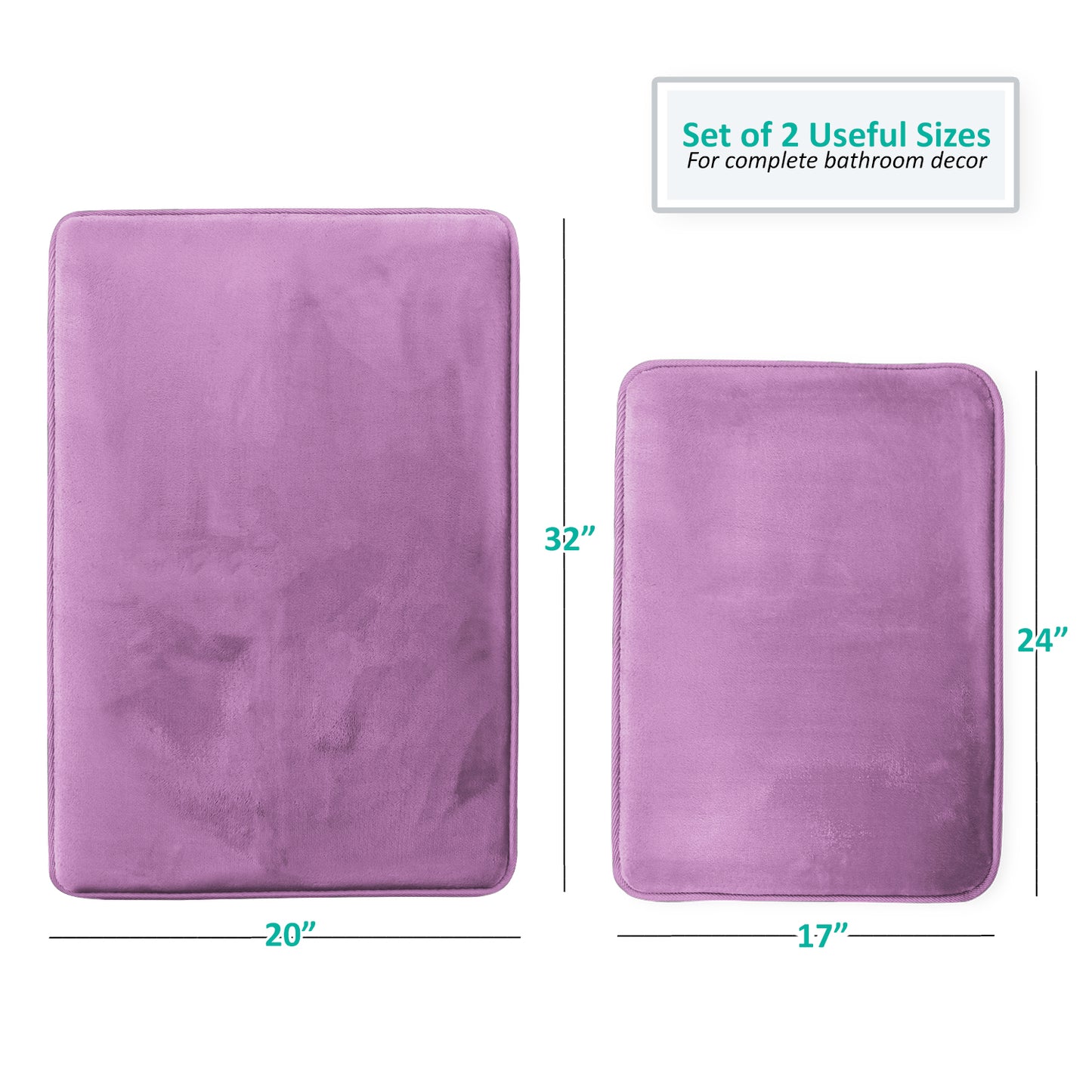 Clara Clark Memory Foam Bath Mat - 2 Pack