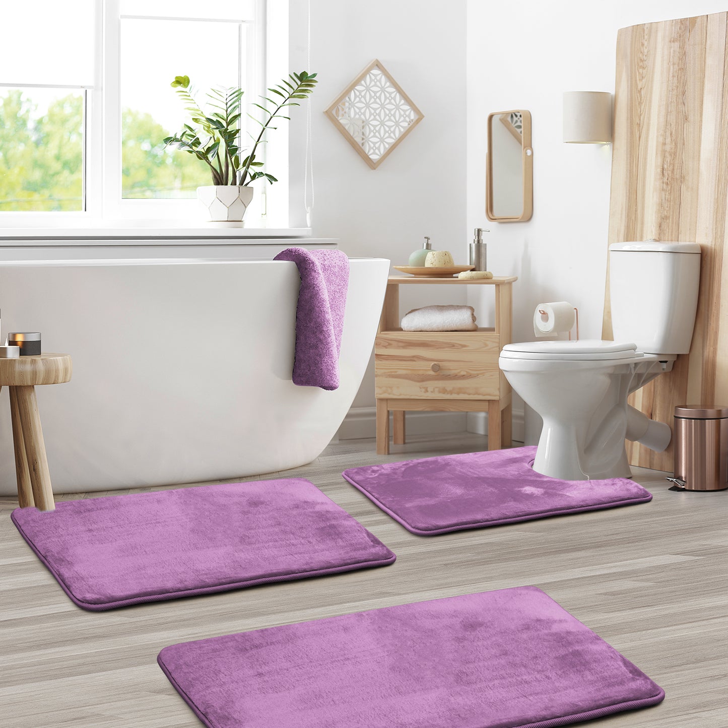 Clara Clark Memory Foam Bath Mat - 3 Pack