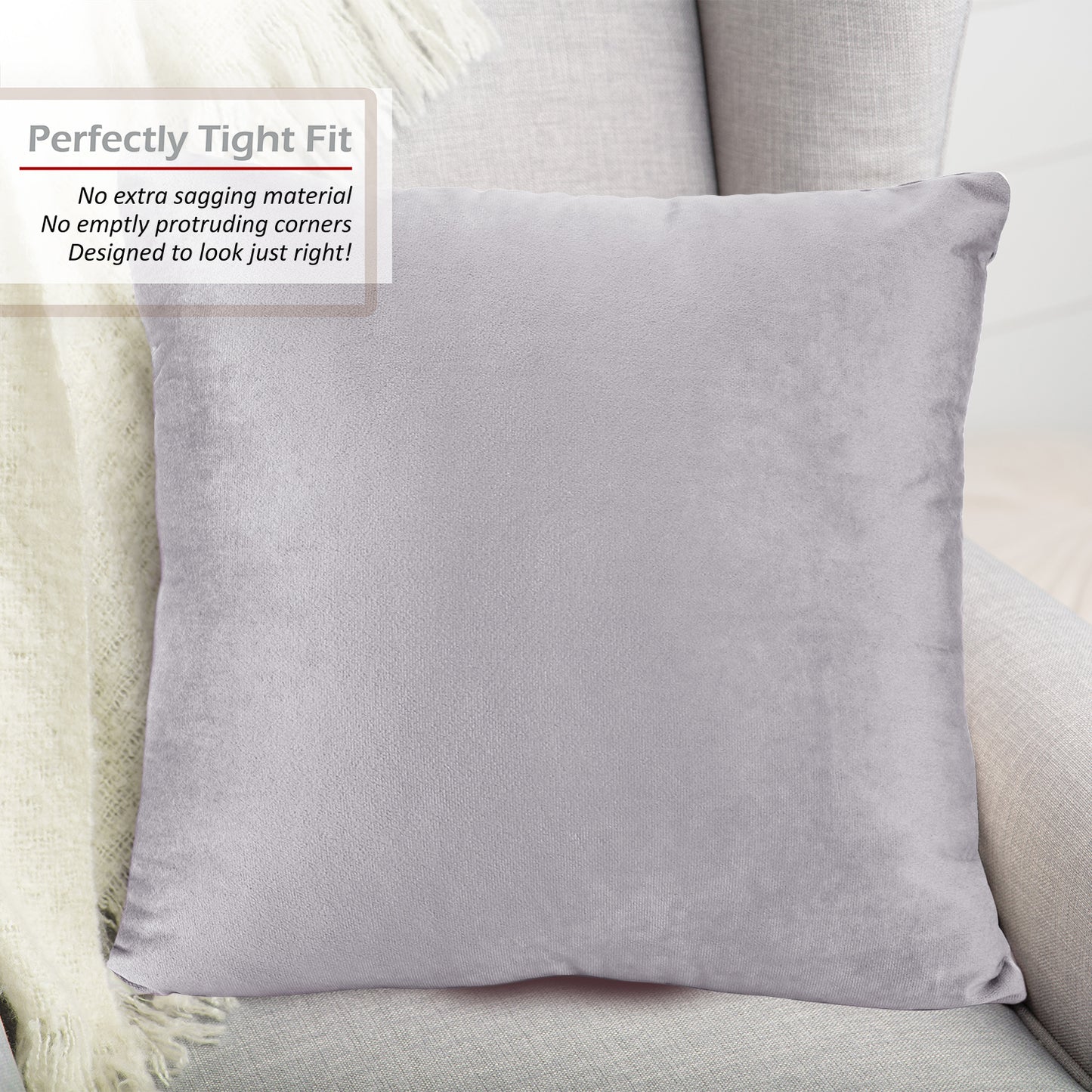 Nestl Soft Solid Cushion Covers for Sofa, Bed and Car, Set of 2