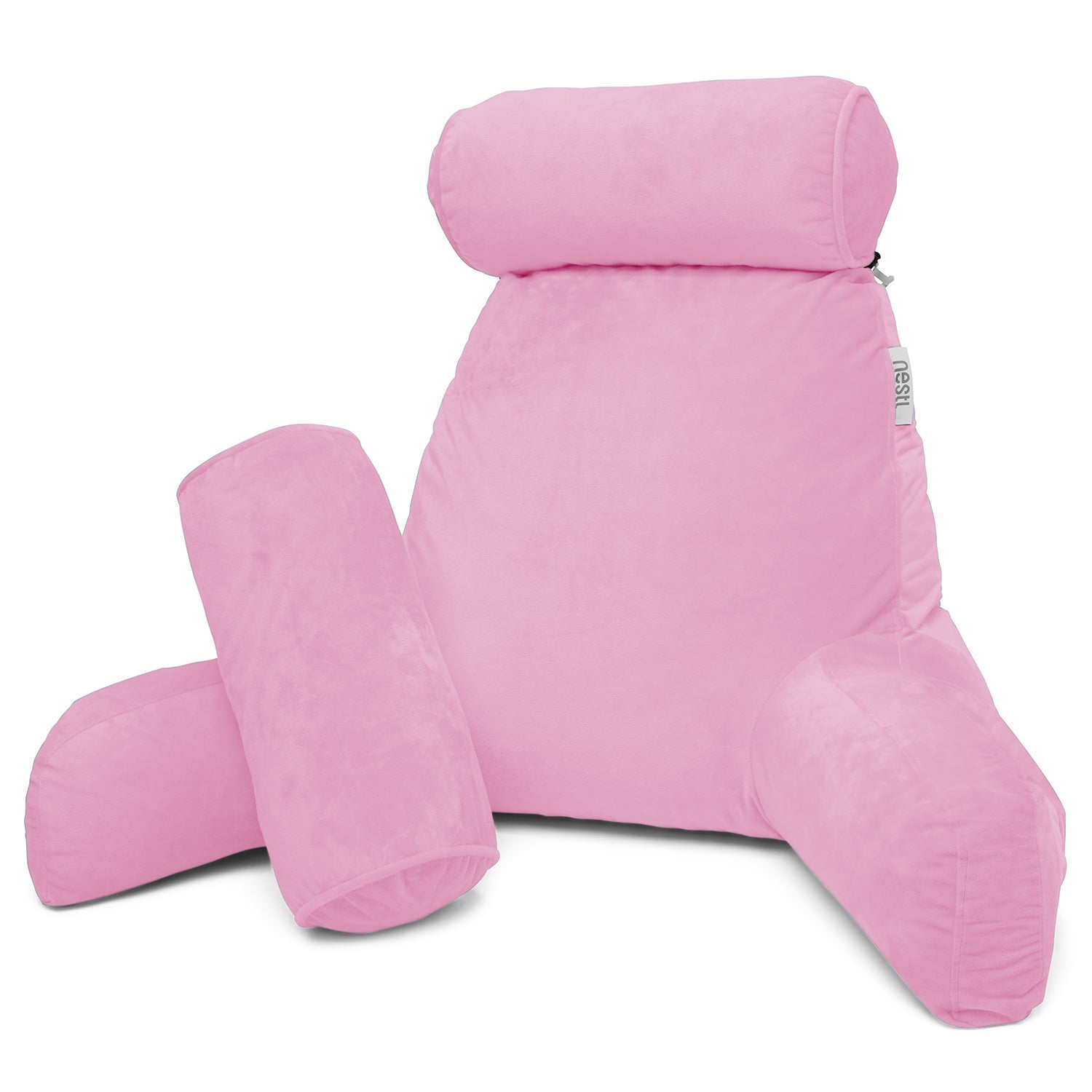 Living Health Products J-12-Pink Microsuede Bedrest Pillow - Pink - Reading  Pillow