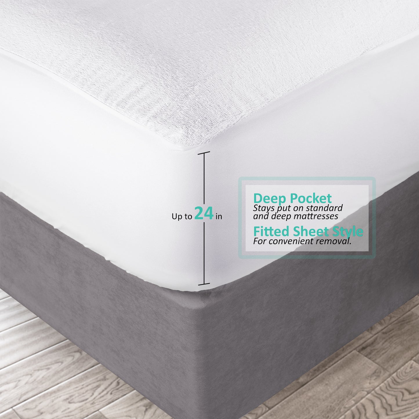 Nestl Bedding Premium Cotton Terry Mattress Protector – Hypoallergenic and Waterproof Toddler Mattress Protector – Breathable & Noiseless Cover